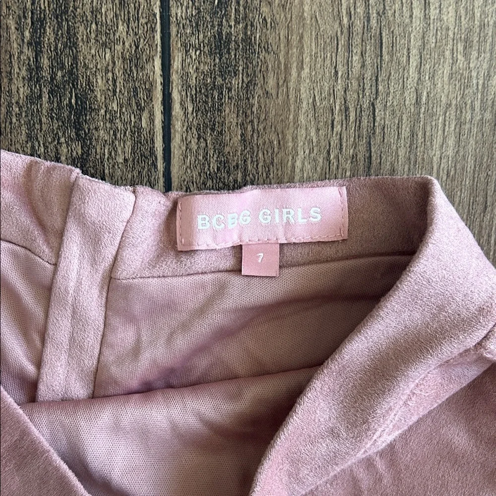 BCBGirls Pink faux suede Layered Kids Skirt